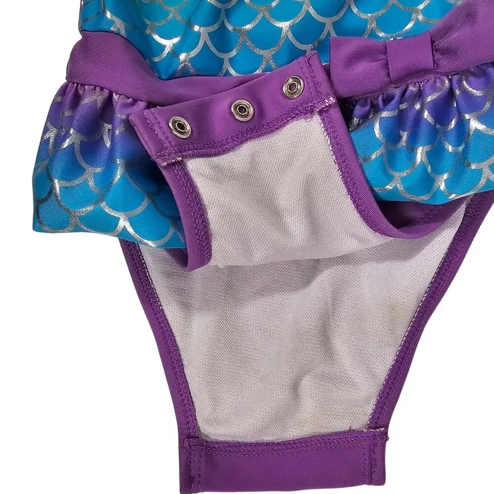 Cat & Jack One-piece Long-sleeved Swimsuit Rash Guard Mermaid Baby 12M